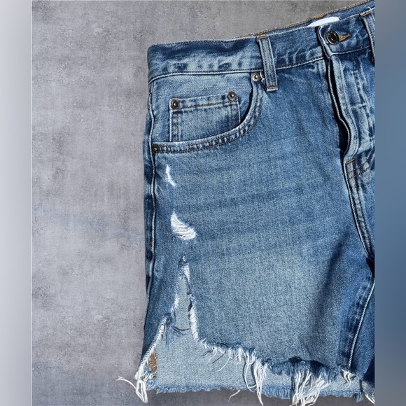 Pistola for Revolve Raw Hem Cut-off Grunge 90’s Button Fly Denim Shorts sz 28 - Picture 3 of 9